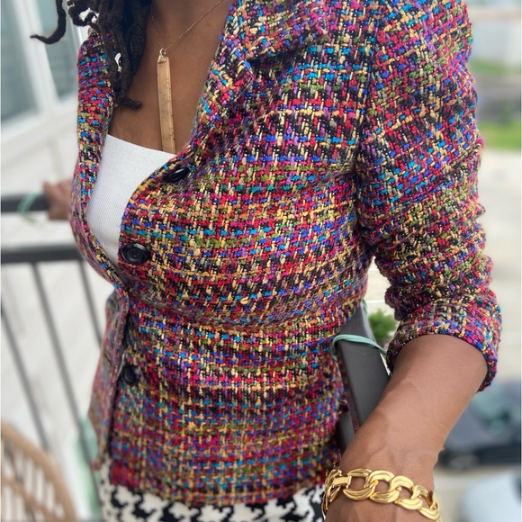🌟🔥 BOGO Sale🔥🌟 Coldwater Creek Multicolor Tweed Blazer - Picture 6 of 11